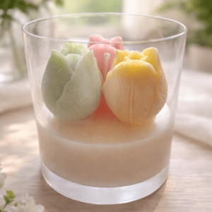 Tulpen im Glas Kerze